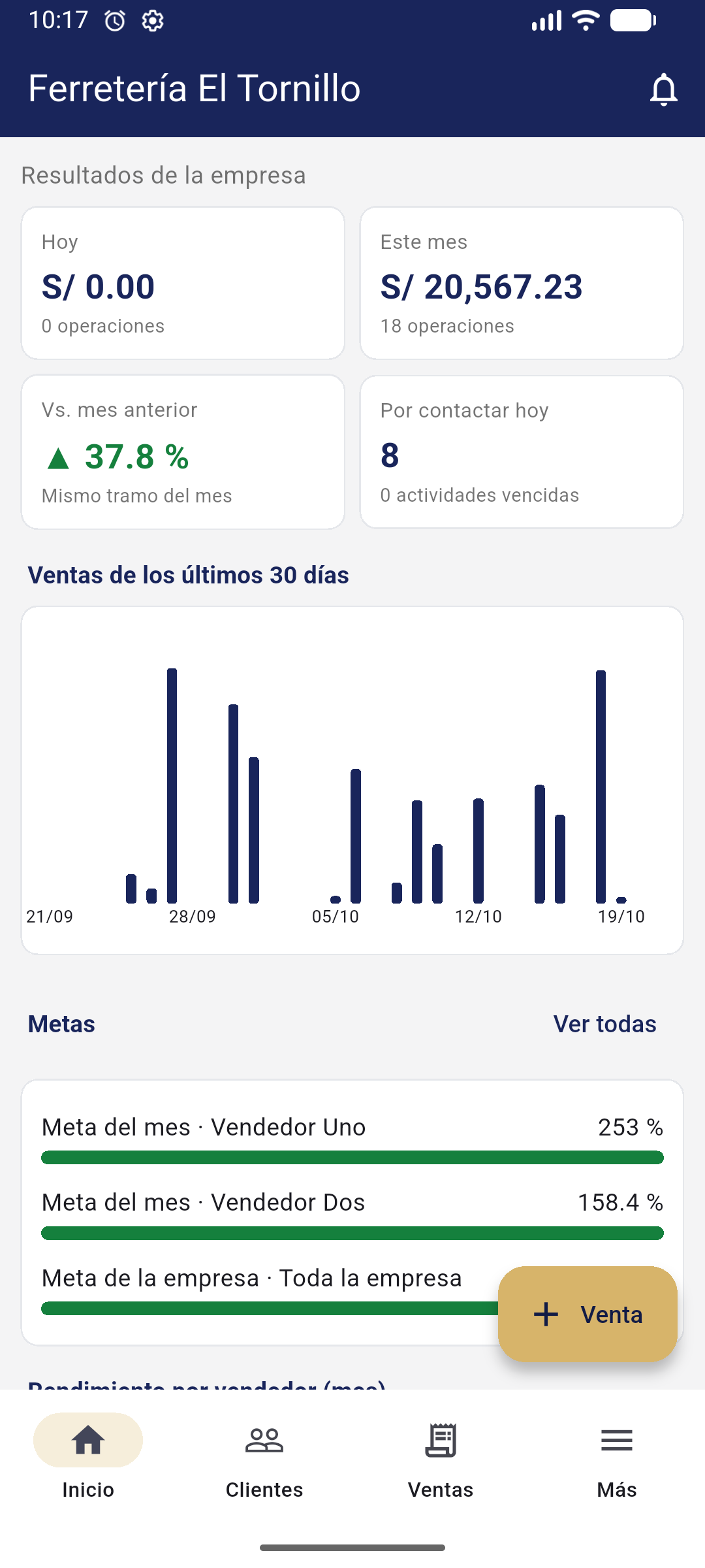 App móvil de Conexfor Sales