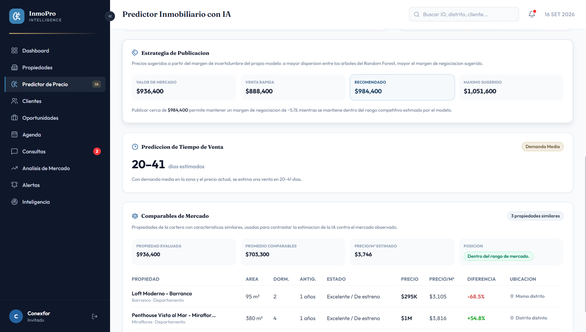 Captura 5 de InmoPredict — Predicción Inmobiliaria con IA