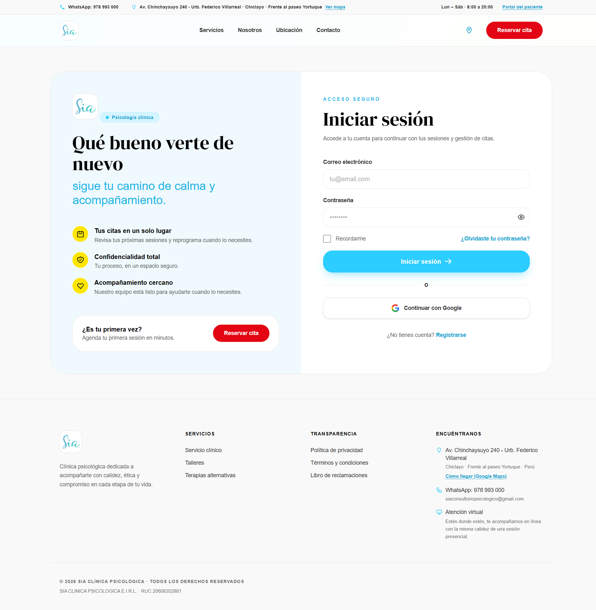 Captura 2 de Sia · Clínica Psicológica
