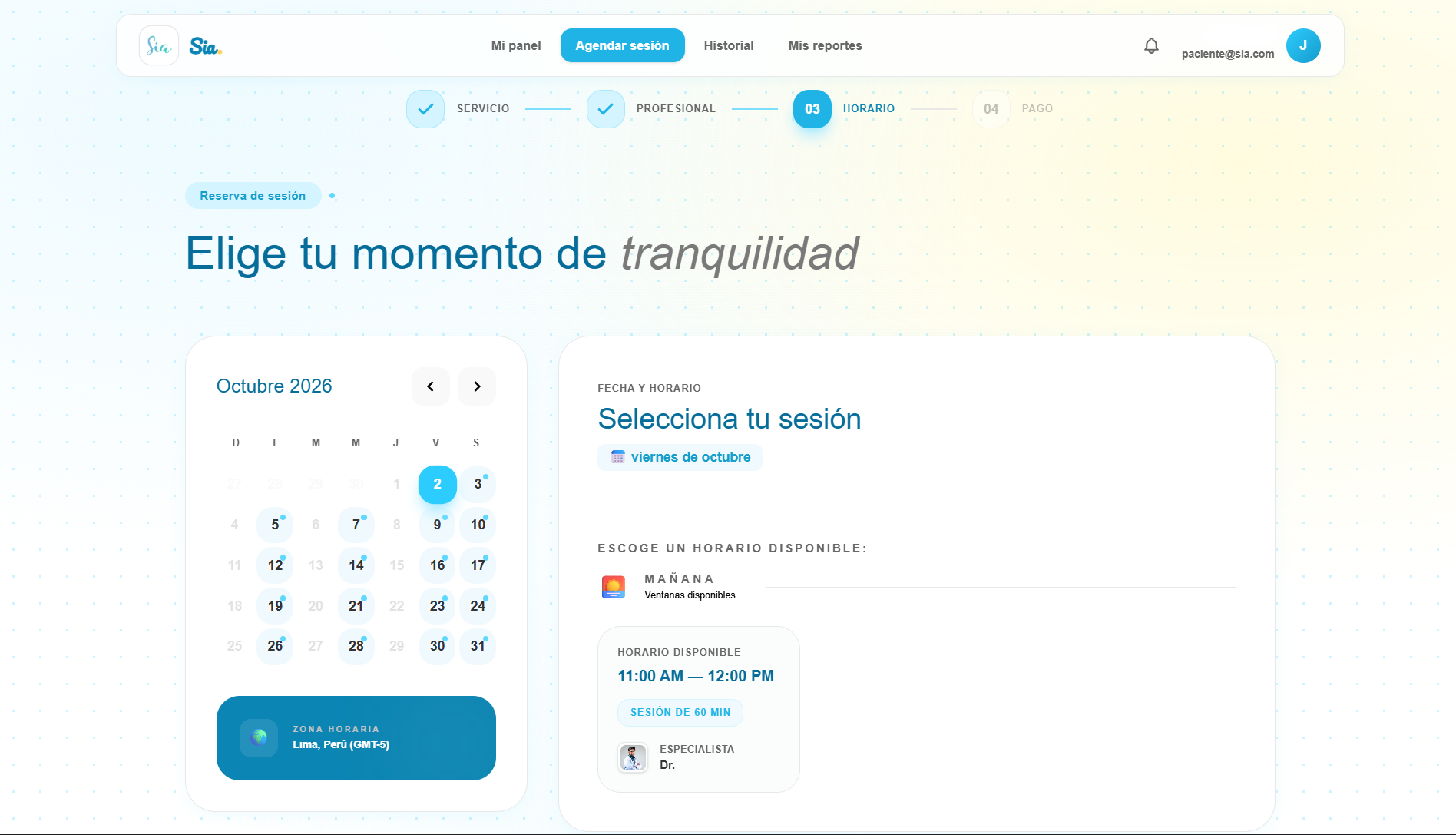 Captura 4 de Sia · Clínica Psicológica