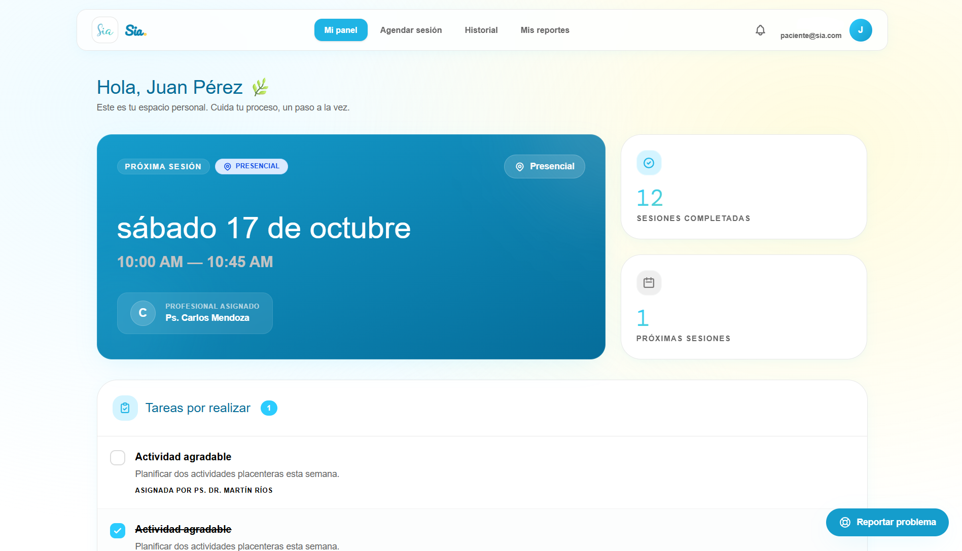 Captura 6 de Sia · Clínica Psicológica