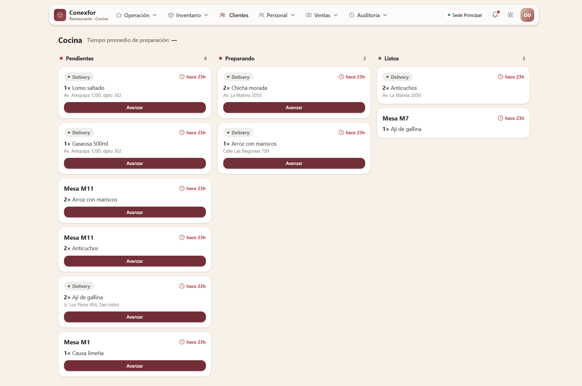 Captura 5 de Sistema de Gestión para Restaurantes