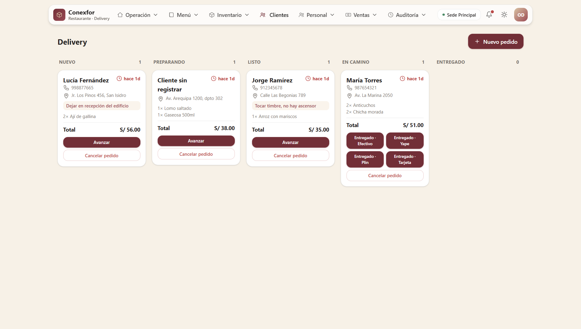 Captura 7 de Sistema de Gestión para Restaurantes